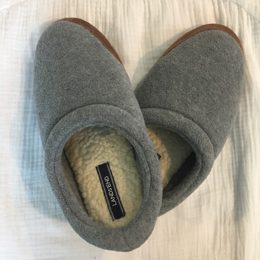 Lands’ End Fleece Clog Slippers